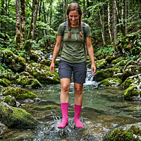 Chaussettes roses 100% imperméables à membrane triple couche respirante pour femmes, idéales pour la randonnée, le trekking, la course à pied, le cyclisme et les activités de plein air.