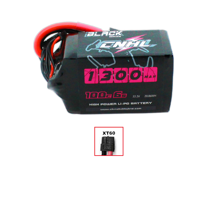 トップセラーCNHLブラックシリーズリチウムポリマー1300mAh22.2 V 6S 