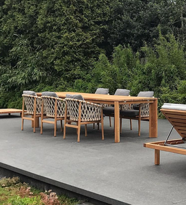 गर्म बिक्री आधुनिक पैटियो आउटडोर फर्नीचर गार्डन डाइनिंग चेयर और टेबल आउटडोर टेक कुर्सी - Product Image 4