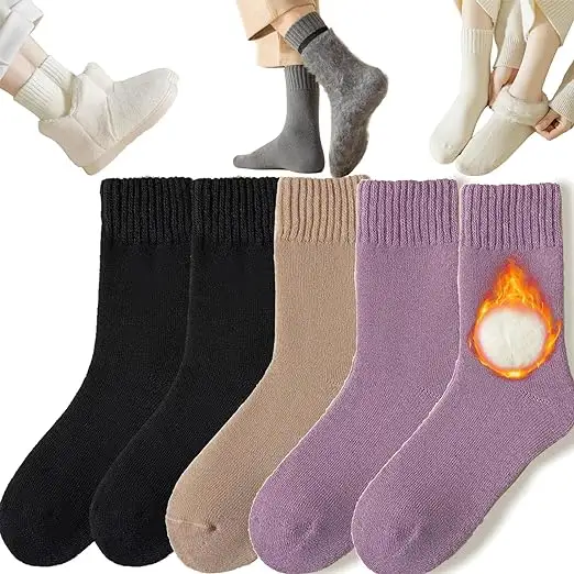 Chicshouse hiver chaussettes thermiques automne hiver femme sommeil chaussettes serviette désossée lune chaussettes ajouter épais tube tirer laine anneau