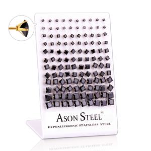 Ason Hot Selling Stainless Steel <b>Crystal</b> Round Zircon <b>Stud</b> <b>Earrings</b> Display Card - Product Image 3