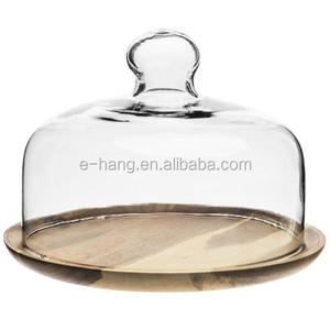 Cloche à <span class=keywords><strong>fromage</strong></span> en dôme de verre OEM avec <span class=keywords><strong>plateau</strong></span> en bois d'acacia Plateaux de <span class=keywords><strong>fromage</strong></span> de 7.5 pouces - Product Image 3