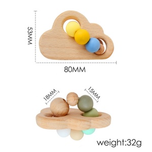 Biểu Tượng Tùy Chỉnh New Arrivals Bé Teether Đồ Chơi Silicone Hạt Cảm Giác Vòng Đeo Tay Bé Đám Mây Thiết Kế Bằng Gỗ Mọc Răng Đồ Chơi Trẻ Sơ Sinh Chew Nhẫn - Product Image 6
