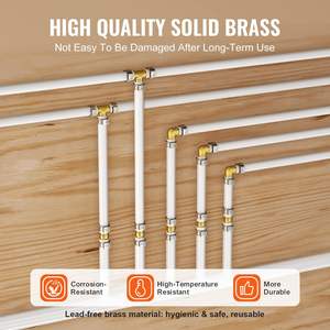 DB 3/4 \ "Sistemas de calefacción DB Accesorios de tubería 50PCS Codos de estilo de abrazadera de latón PN16 Mirilla de plástico a presión Tamaño de 6mm Nueva forja - Product Image 3