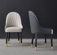 Ensemble de 4 chaises de salle à manger modernes extensibles en acier inoxydable et cuir PU pour restaurant et café