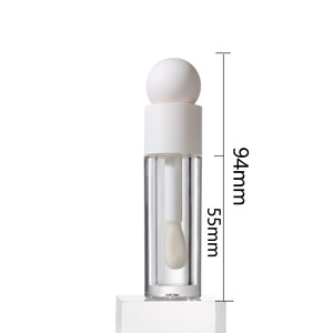 Tubo per lucidalabbra opaco rosa trasparente da 5 ml con applicatore a bastoncino spesso e pennello grande, in materiale ABS, flacone per rossetto OEM/ODM - Product Image 2