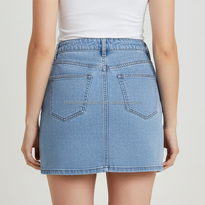 Minifalda Vaquera Personalizada para <span class=keywords><strong>Mujer</strong></span>, con Botones Laterales y Cintura Alta - Product Image 2
