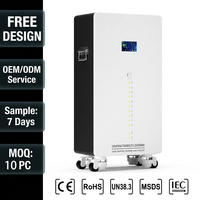 Batterie LiFePO4 15,36 kWh 51,2 V 300 Ah pour stockage solaire hybride, 6000+ cycles, Grade A, pour système de stockage d'énergie domestique