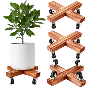 Carrito para Plantas Resistente de Hierro con Ruedas, Base Rodante para Plantas Grandes, Uso en Jardín, con Orificios de Drenaje, Interior/Exterior - Product Image 1