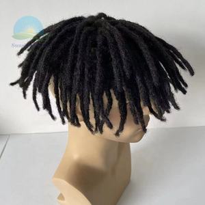Cheveux humains indiens dreadlock topper pièce mens pas cher remplacement naturel pleine dentelle toupet <span class=keywords><strong>dread</strong></span> locks unité de cheveux pour hommes - Product Image 6