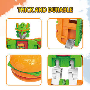 Jouet éducatif pour enfants, modèle de hamburger en plastique ABS transfrontalier, transformable en <span class=keywords><strong>robot</strong></span> - Product Image 3