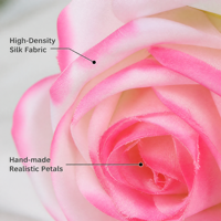 6 Roses artificielles en soie aux couleurs vibrantes, à tige unique, fleurs artificielles réalistes pour la décoration de mariage, centre de table, fête, ensembles de bricolage