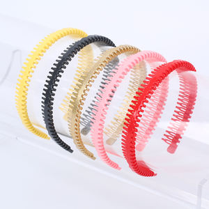 Vente en gros de 5 bandeaux en plastique antidérapants avec dents pour femmes hommes adolescents filles <span class=keywords><strong>peigne</strong></span> bandes de cheveux accessoire - Product Image 3