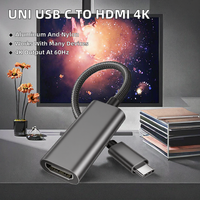 Câble adaptateur USB-C vers Type-C (Nylon) haute définition pour ordinateurs portables, tablettes, téléphones mobiles, écrans de projection et moniteurs