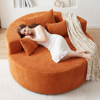 Sofá Modular Convertible de Terciopelo Acanalado, Chaise Longue Moderna Extra Grande, Otomana Móvil, Sillón Cama Desmontable, Venta al por Mayor