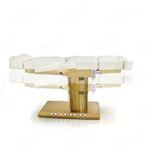 เตียงนวดไฟฟ้าคุณภาพสูง เตียงเสริมความงามพร้อมหมอนรองขาสีทอง - Product Image 5