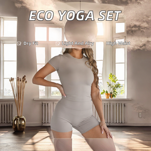 Conjuntos de Yoga Ligeros y Ecológicos para Mujer, Transpirables, con Estiramiento en Cuatro Direcciones, Shorts sin Mangas, para Entrenamiento - Product Image 2