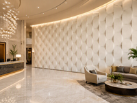 Panneaux muraux décoratifs 3D en GRG, revêtement intérieur personnalisé à relief ondulé pour hôtel, bureau, villa, projet