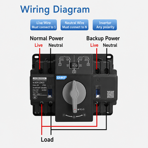 Interruptor de Transferencia Automática CHINT NXZBN ATS para Generador de Respaldo, 4P, 3 Fases, 10A, <span class=keywords><strong>16A</strong></span>, 20A, 25A, 32A, 40A, 50A, 63A, Solar Fotovoltaico - Product Image 2