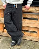 Jean baggy personnalisé à double genouillère pour homme, pantalon en denim pour homme, jean de charpentier