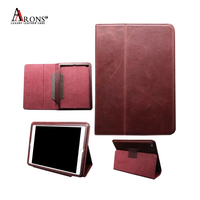 Étui de protection pour tablette en cuir de vache véritable Aarons, avec fonction support, design personnalisé, doublure premium et gravure gratuite