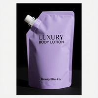 Détergent en plastique Doypack Bec debout Sac de savon cosmétique pour le corps Emballage de gommage Pochette de recharge de liquide de 1 litre pour le linge