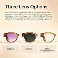 Lunettes intelligentes, monture en plastique et titane, design rond noir, lunettes de mode pour femmes et hommes