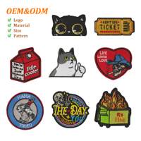 Patchs brodés personnalisés à motifs de dessins animés originaux, certifiés CE, avec texte humoristique et animaux, badges thermocollants pour tenues quotidiennes et ornements artisanaux