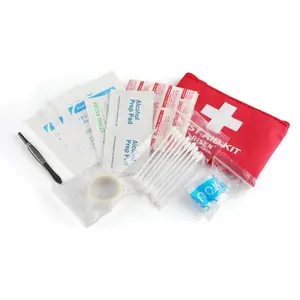 45PCS Red Small Portable travel Mini First Aid Kit Medical Bag Pouch Supplies With band aids for broken hearts CE Approved