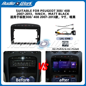 Kit d'adaptation audio pour autoradio 9 pouces, panneau de navigation, cadre DVD pour tableau de bord pour <span class=keywords><strong>PEUGEOT</strong></span> <span class=keywords><strong>308</strong></span> / 408 2007-2013 - Product Image 2