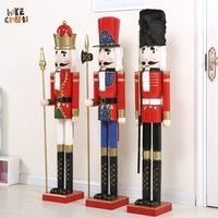 Mode 6ft Casse-Noisette Personnalisé Géant Coloré Décoration De Noël Casse-Noisette En Bois 180cm
