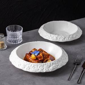 Fine Dining Rock Fashion Plaques en céramique Passe au lave-vaisselle pour fête et <span class=keywords><strong>restaurant</strong></span> Utiliser Assiette à soupe pour pâtes du chef Fournisseur fiable - Product Image 3