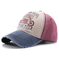 Sombrero de camionero deportivo de algodón 100% de moda americana gráfico de motocicleta desgastado lavado para gorra de sol al aire libre