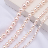 Zhubi haute qualité brillant cristal Imitation perle chaîne 4 6 8 10mm rouge blanc rond perles de verre pour bracelets à bricoler soi-même