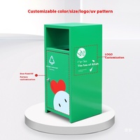 Grande poubelle extérieure 30L en métal écologique, couleur personnalisée, design carré et créatif, concept de dessin animé, bureau, chambre à coucher