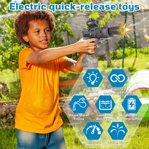 Pistolets à eau électriques Jouets portables Haute puissance Automatique Pistolet à eau LED pour les jeux <span class=keywords><strong>d</strong></span>'été en plein air Plage Piscine - Product Image 3