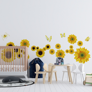 Fabbrica all'ingrosso bella decorazione da parete in PVC girasole adesivo in vinile giallo girasole personalizzato <span class=keywords><strong>adesivi</strong></span> decorativi da parete <span class=keywords><strong>adesivi</strong></span> - Product Image 3
