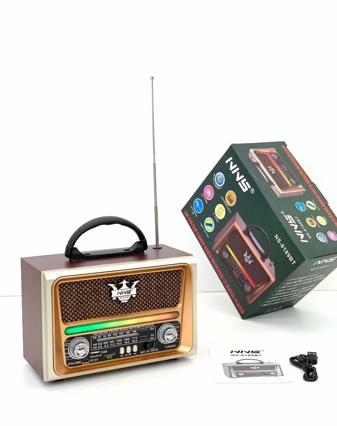 RADIO PARLANTE BLUETOOTH CLASICO NS-8189BT