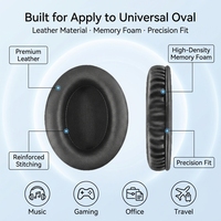 Bantalan Telinga Pengganti Oval Universal - Busa Memori Multi-Ukuran untuk Headphone Over-Ear dengan Aksesori