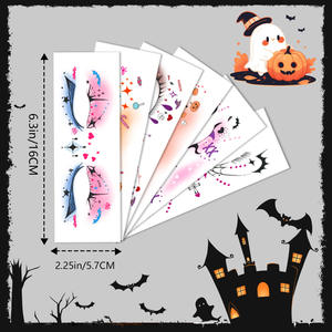Pegatinas de tatuaje de cara de Halloween, Tatuajes Temporales falsos realistas para disfraces, calcomanías de cuerpo y cara de miedo, accesorios de maquillaje de fiesta - Product Image 4