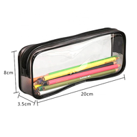 Transparent Pvc école produit clair porte-crayon étudiants clair étanche Pvc grande capacité fermeture éclair école crayon papeterie sac