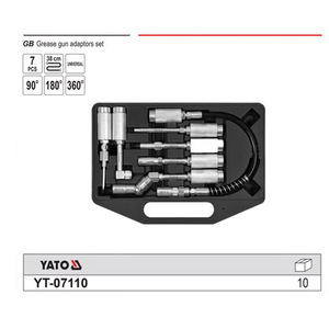 ชุดอะแดปเตอร์ปืนอัดจาระบี YATO 7 ชิ้น 90 180 360 องศา ทำจากเหล็ก สำหรับปืนอัดจาระบีแบบมือโยก รุ่น YT-07110 - Product Image 2