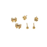 Boucles d'oreilles simples en laiton à trois fleurs - Accessoires élégants et haut de gamme