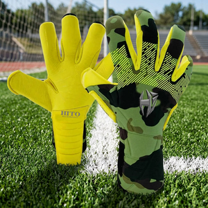 Gants de gardien de but personnalisés jaunes et verts, coupe négative 4 mm - Product Image 2
