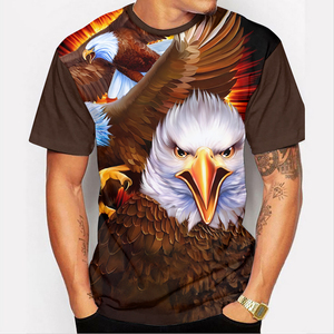 Maglietta estiva con stampa aquila animale per uomo Streetwear girocollo ampia manica corta T-Shirt Hip Hop taglia grande <span class=keywords><strong>abbigliamento</strong></span> uomo - Product Image 6