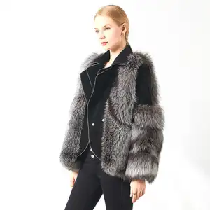 Winter Fabriek Directe Verkoop Mooi Womens Furry Echte Vos Bont Jas Vrouwen Bontjas