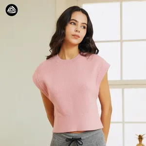 New arrival custom sleeveless sweater for women woolen sweater for ladies sleeveless crop tank tops