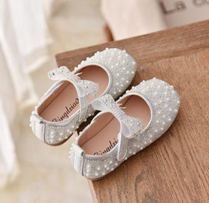 Nouvelle arrivée, belle robe en perles pour enfants, chaussures souples en PU pour filles, style princesse - Product Image 6