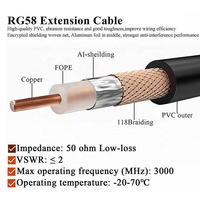 Fournisseurs prix de gros 10M 100M 50 OM N femelle à N femelle RG58 câble de rallonge coaxial avec câble de vidéosurveillance siamois d'alimentation