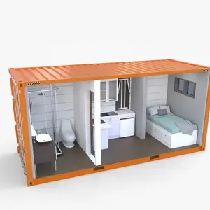 Casa viva modular destacável portátil do recipiente 20ft 40ft do quadro de aço para o uso do canteiro de obras